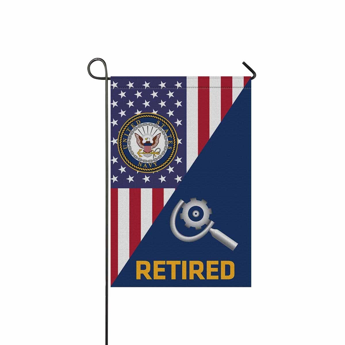 US Navy Machinery repairman Navy MR Retired Garden Flag/Yard Flag 12 inches x 18 inches Twin-Side Printing-GDFlag-Navy-Rate-Veterans Nation