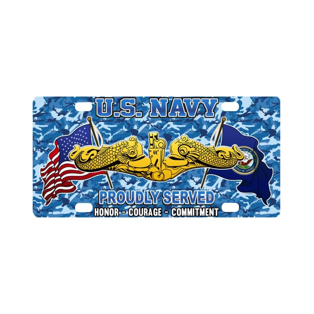 US Navy Submarine Officer Classic License Plate Classic License Plate-LicensePlate-Navy-Badge-Veterans Nation