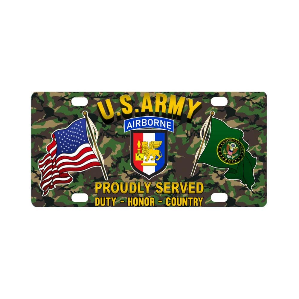 US ARMY SOUTHERN EUROPEAN TASK FORCE WITH AIRBORNE Classic License Plate-LicensePlate-Army-CSIB-Veterans Nation