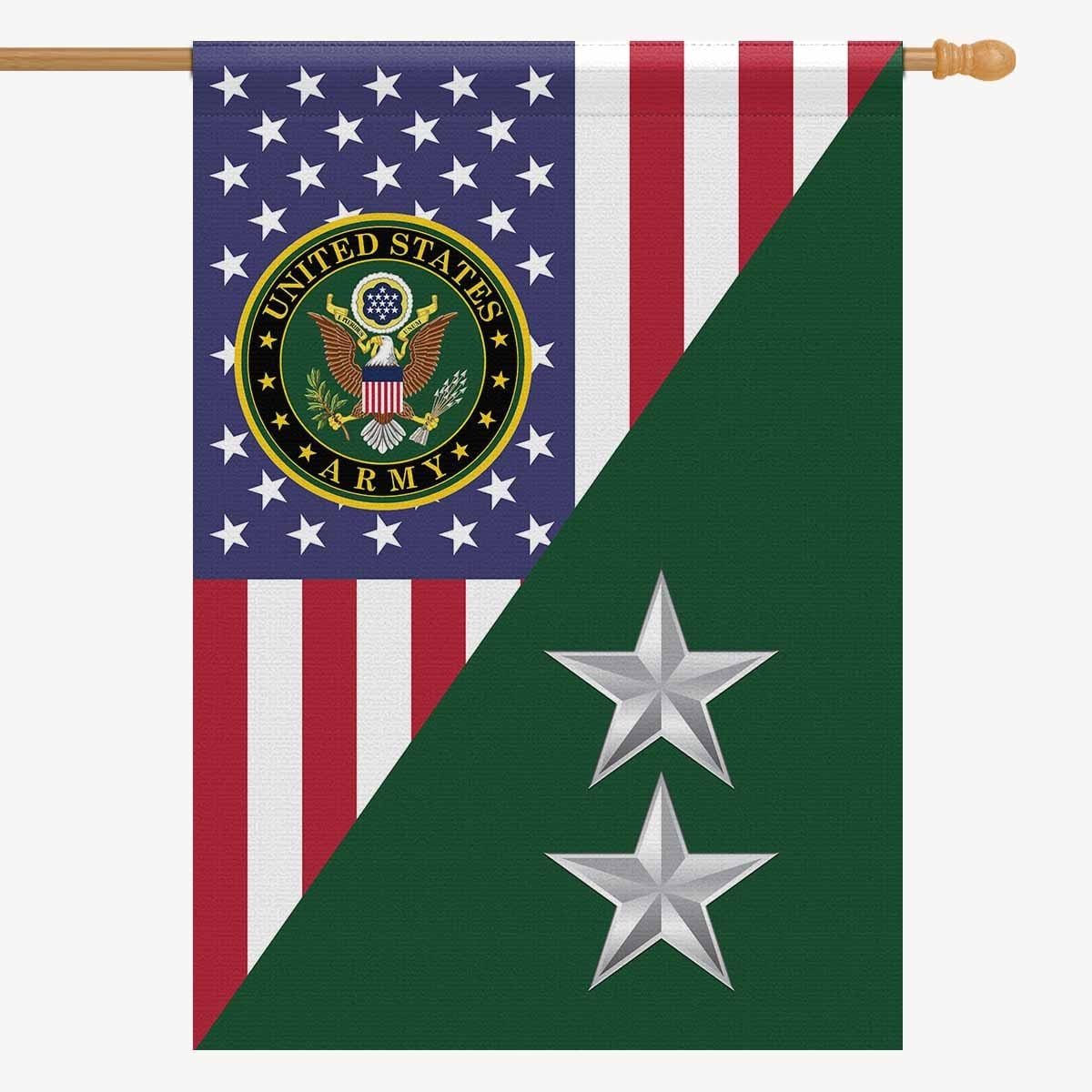 US Army O-8 Major General O8 MG House Flag 28 Inch x 40 Inch 2-Side Printing-HouseFlag-Army-Ranks-Veterans Nation