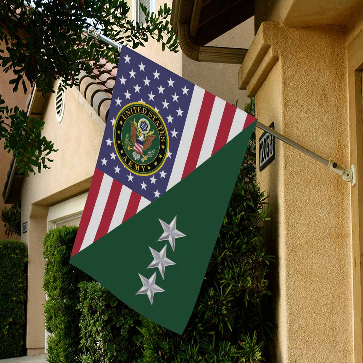 US Army O-9 Lieutenant General O9 LTG House Flag 28 Inch x 40 Inch 2-Side Printing-HouseFlag-Army-Ranks-Veterans Nation