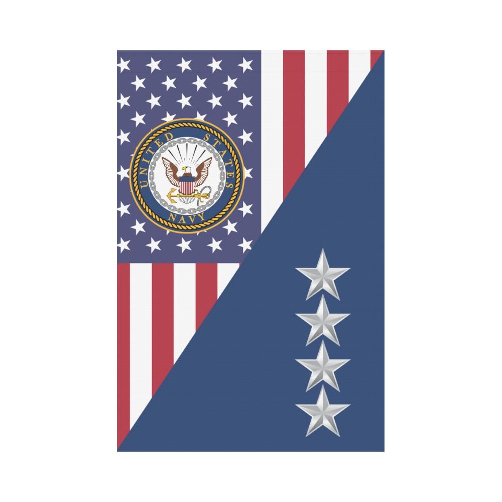 US Navy O-10 Admiral O10 ADM Flag Officer Garden Flag/Yard Flag 12 inches x 18 inches Twin-Side Printing-GDFlag-Navy-Officer-Veterans Nation