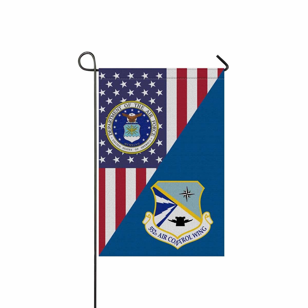 US Air Force 552d Air Control Wing Garden Flag/Yard Flag 12 inches x 18 inches Twin-Side Printing-GDFlag-USAF-AirDivision-Veterans Nation