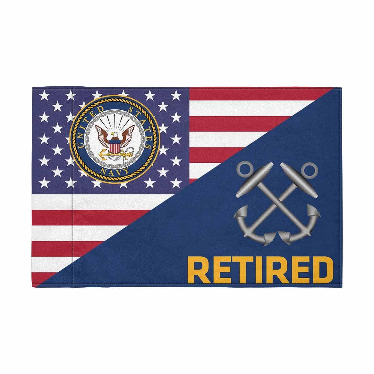 US Navy Boatswain's Mate Navy BM Retired Motorcycle Flag 9" x 6" Twin-Side Printing D01-MotorcycleFlag-Navy-Veterans Nation