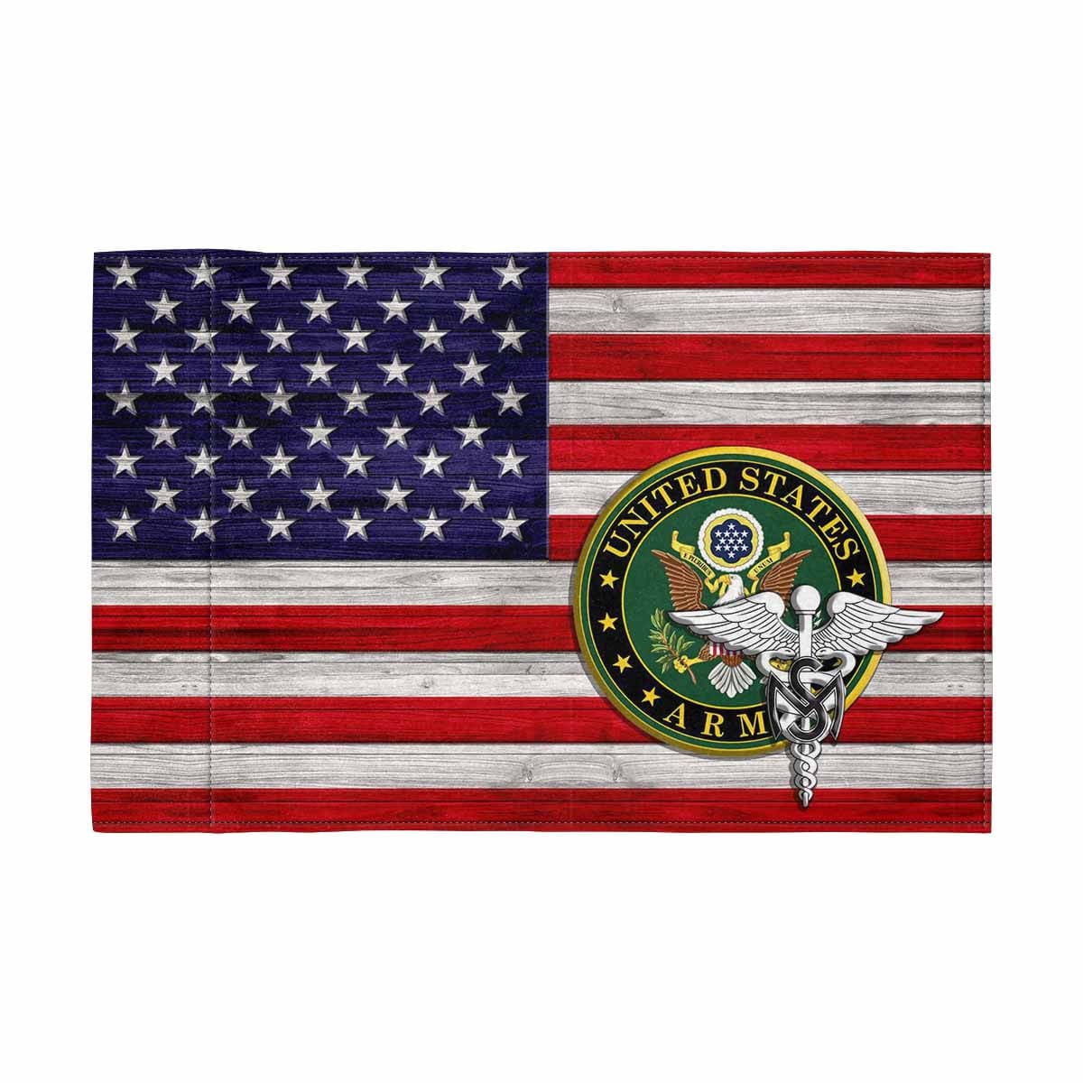 US Army Medical Service Corps Motorcycle Flag 9" x 6" Twin-Side Printing D02-MotorcycleFlag-Army-Veterans Nation