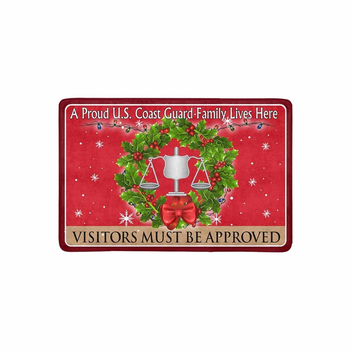 USCG INVESTIGATOR IV Logo - Visitors must be approved Christmas Doormat-Doormat-USCG-Rate-Veterans Nation