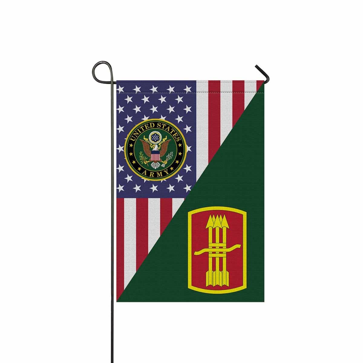 US ARMY 197TH FIRES BRIGADE Garden Flag/Yard Flag 12 inches x 18 inches Twin-Side Printing-GDFlag-Army-CSIB-Veterans Nation