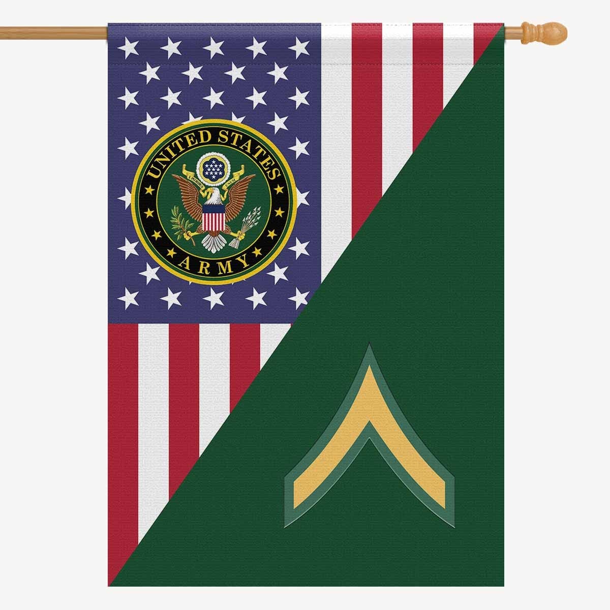 US Army E-2 Private Second Class E2 PV2 House Flag 28 Inch x 40 Inch 2-Side Printing-HouseFlag-Army-Ranks-Veterans Nation