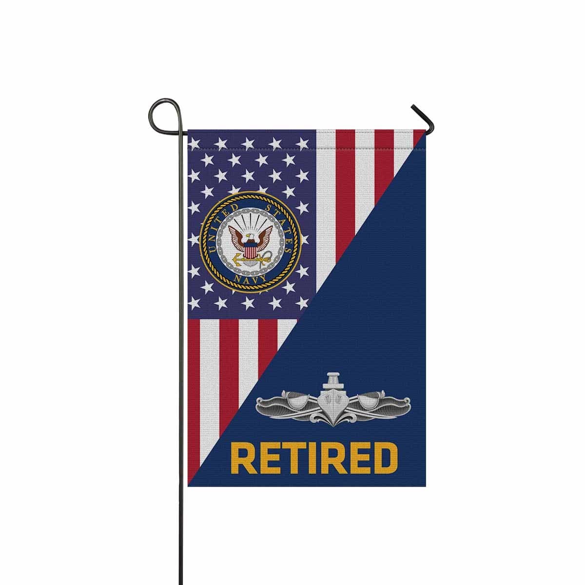 US Navy Surface Warfare Enlisted Badge Retired Garden Flag/Yard Flag 12 inches x 18 inches Twin-Side Printing-GDFlag-Navy-Badge-Veterans Nation