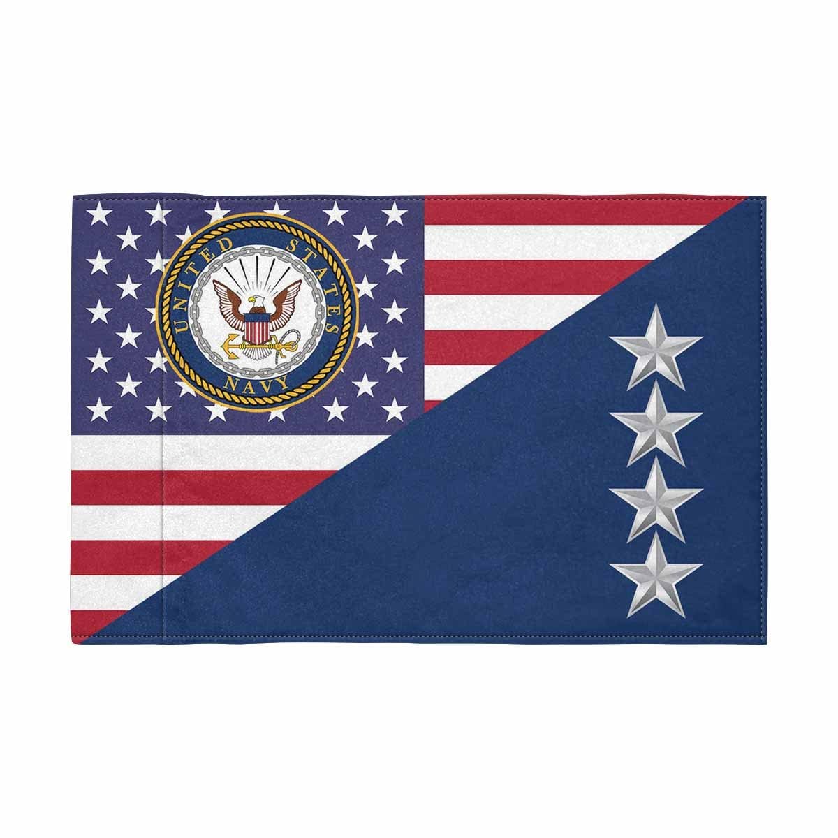 US Navy O-10 Motorcycle Flag 9" x 6" Twin-Side Printing D01-MotorcycleFlag-Navy-Veterans Nation