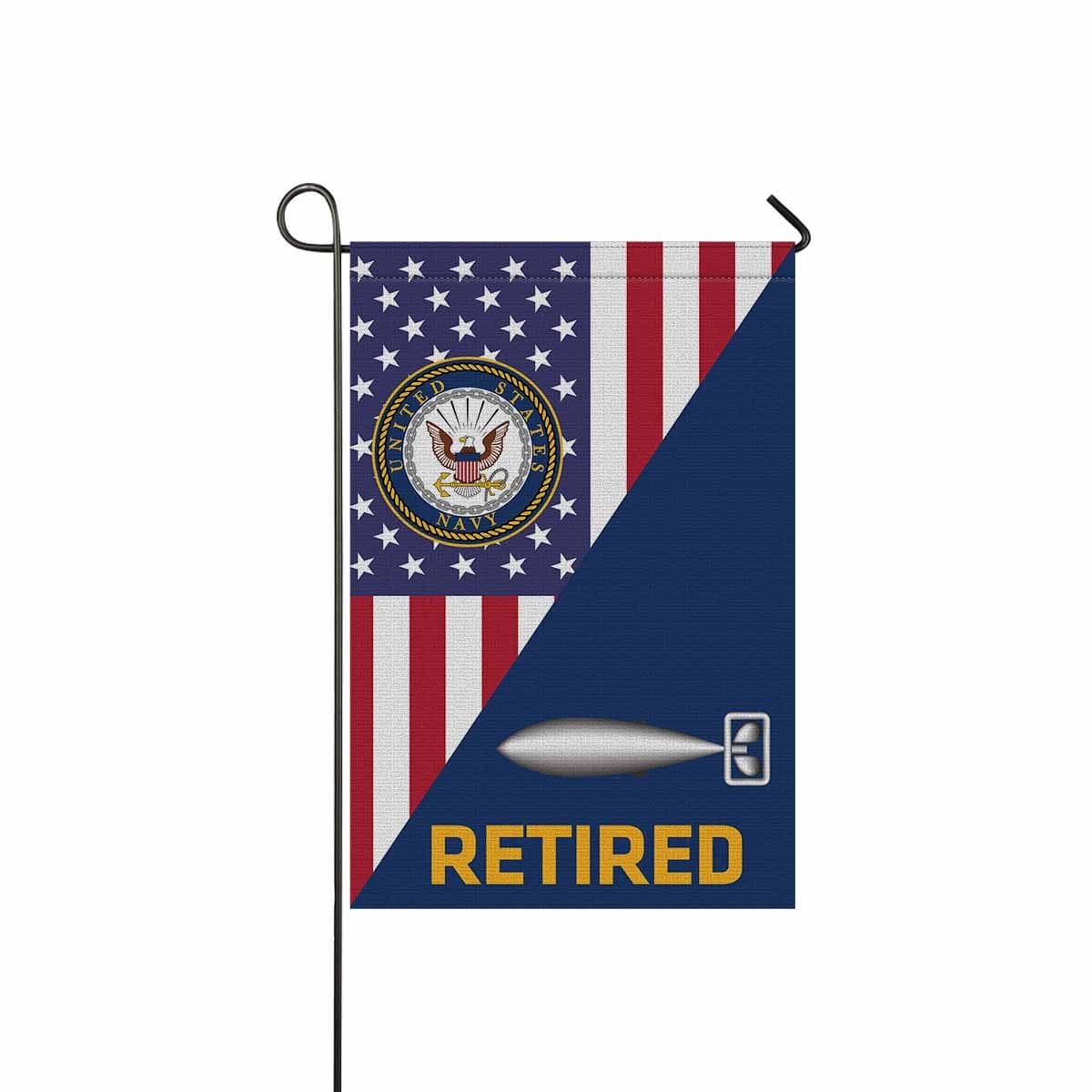 US Navy Torpedoman's mate Navy TM Retired Garden Flag/Yard Flag 12 inches x 18 inches Twin-Side Printing-GDFlag-Navy-Rate-Veterans Nation