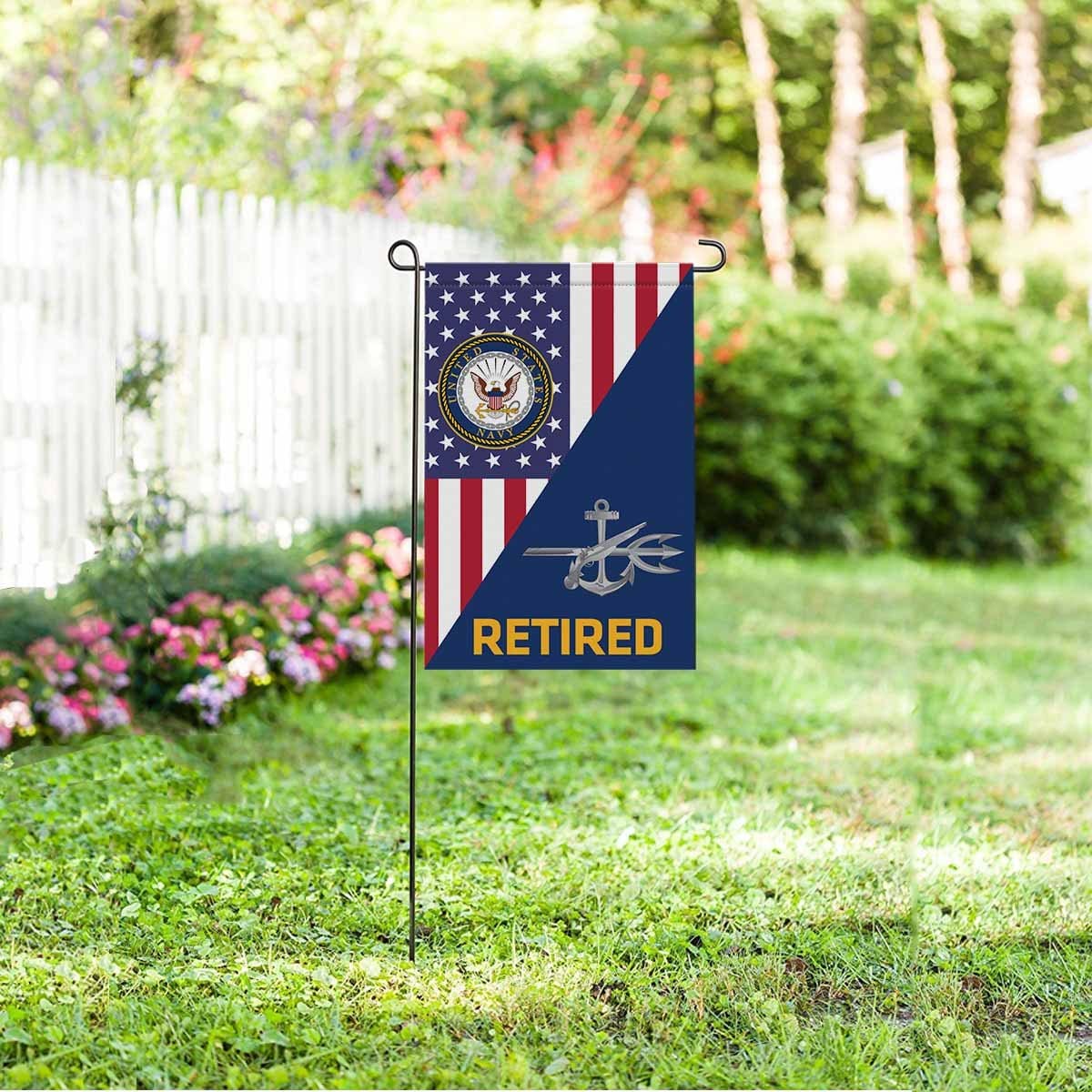 US Navy Special Warfare Operator Navy SO Retired Garden Flag/Yard Flag 12 inches x 18 inches Twin-Side Printing-GDFlag-Navy-Rate-Veterans Nation