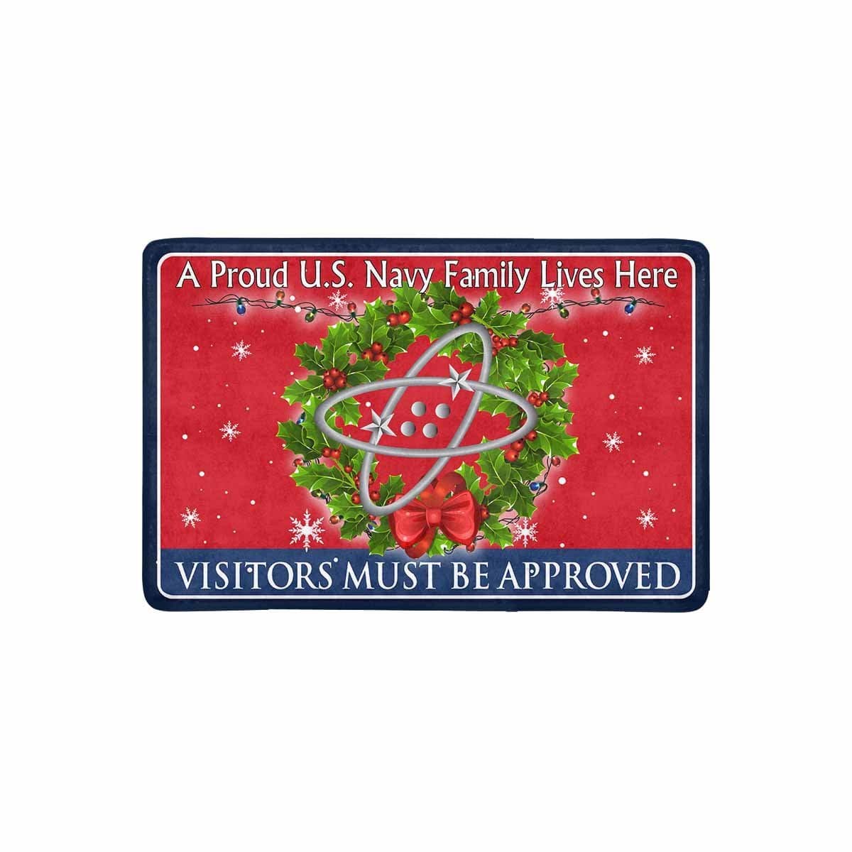 U.S Navy Electronics technician Navy ET - Visitors must be approved - Christmas Doormat-Doormat-Navy-Rate-Veterans Nation