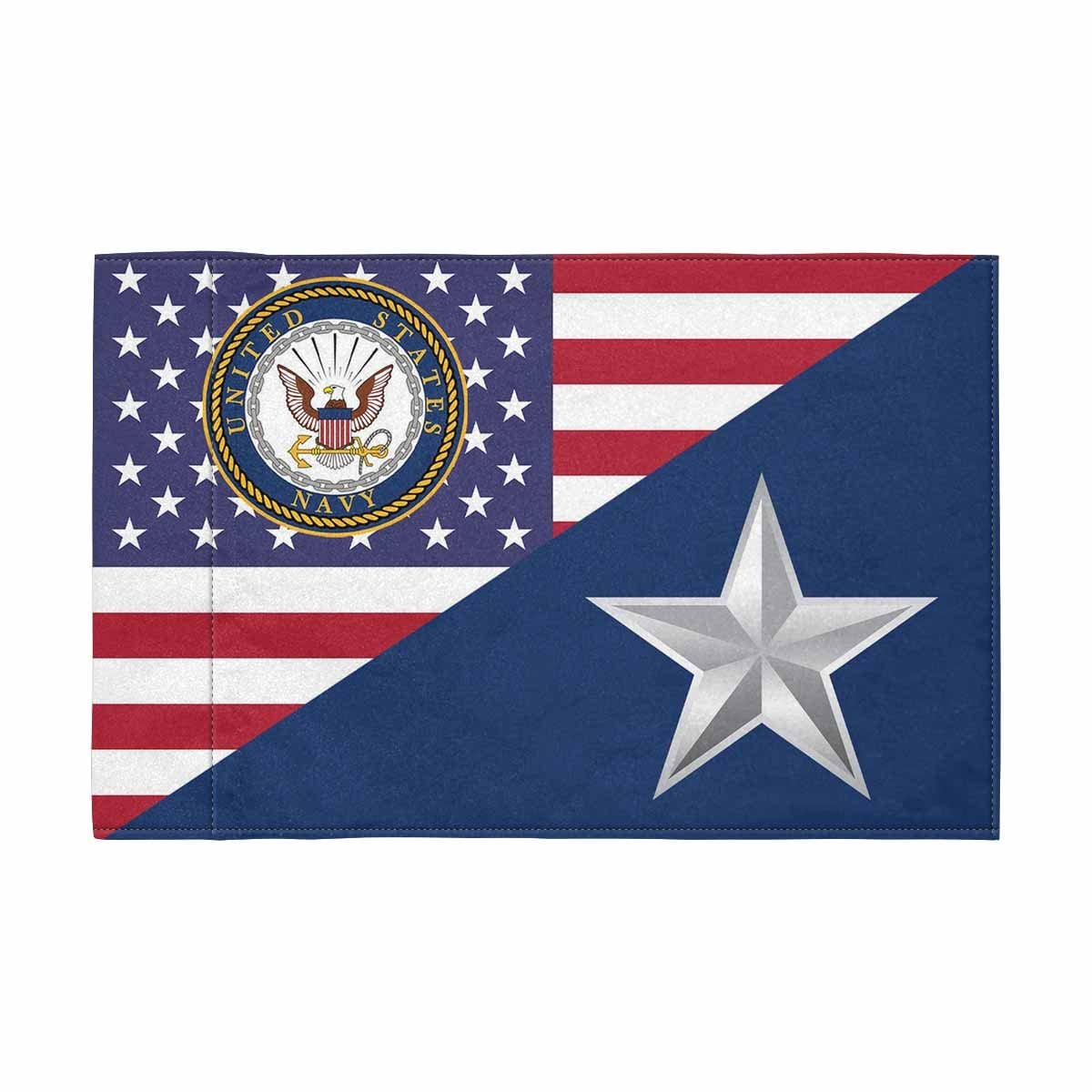 US Navy O-7 Motorcycle Flag 9" x 6" Twin-Side Printing D01-MotorcycleFlag-Navy-Veterans Nation