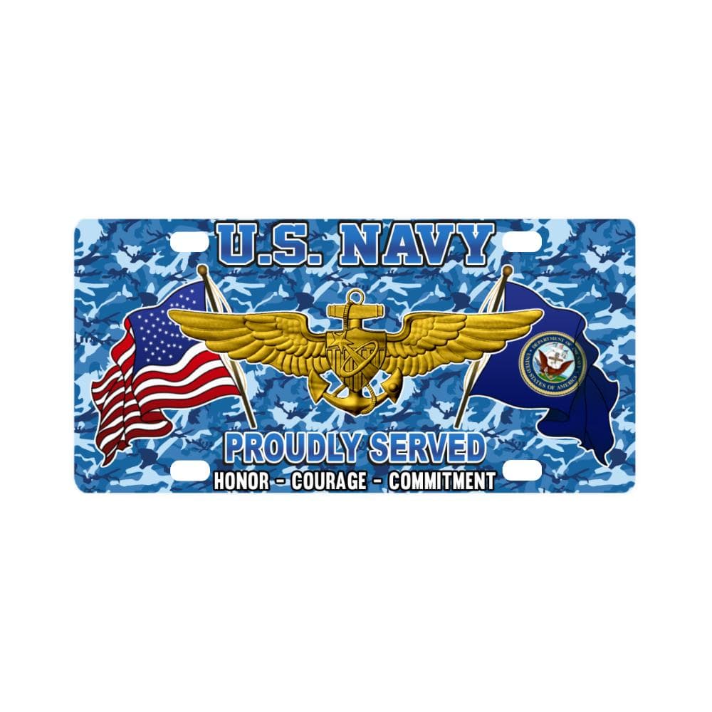 US Navy Naval Astronaut Classic License Plate Classic License Plate-LicensePlate-Navy-Badge-Veterans Nation