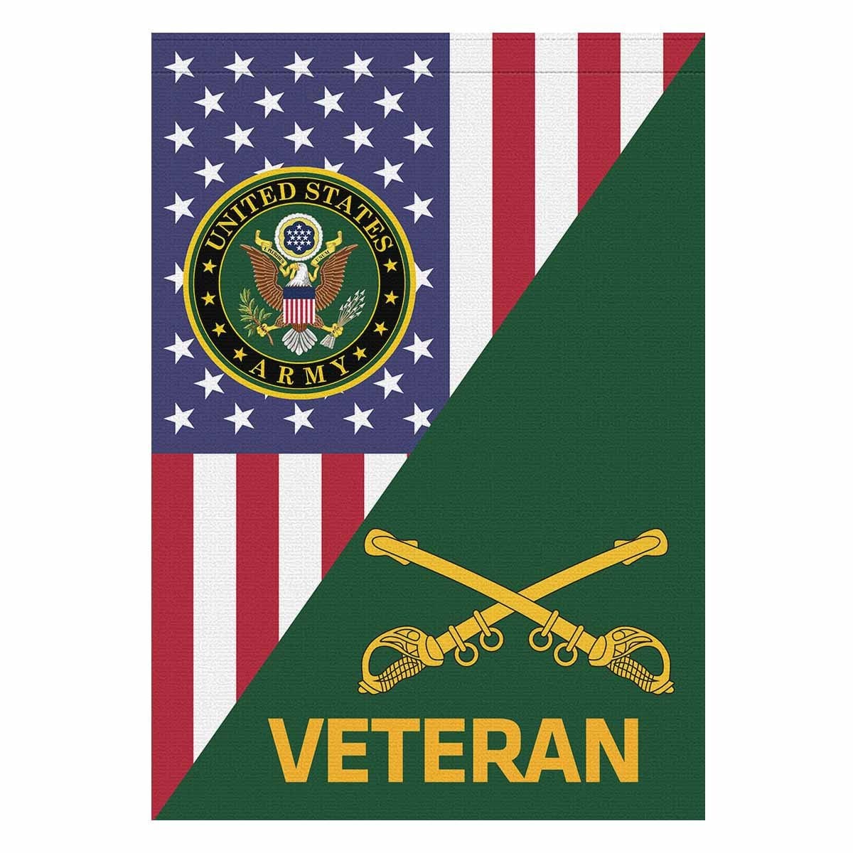 US Army Cavalry Veteran House Flag 28 Inch x 40 Inch Twin-Side Printing-HouseFlag-Army-Branch-Veterans Nation