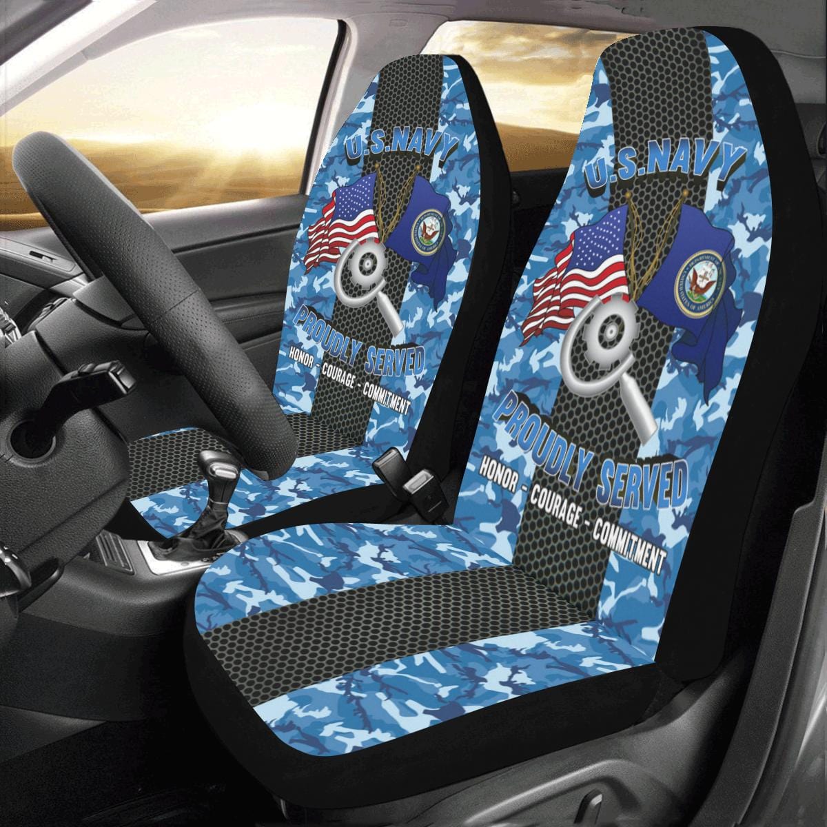 U.S Navy Machinery repairman Navy MR Car Seat Covers (Set of 2)-SeatCovers-Navy-Rate-Veterans Nation