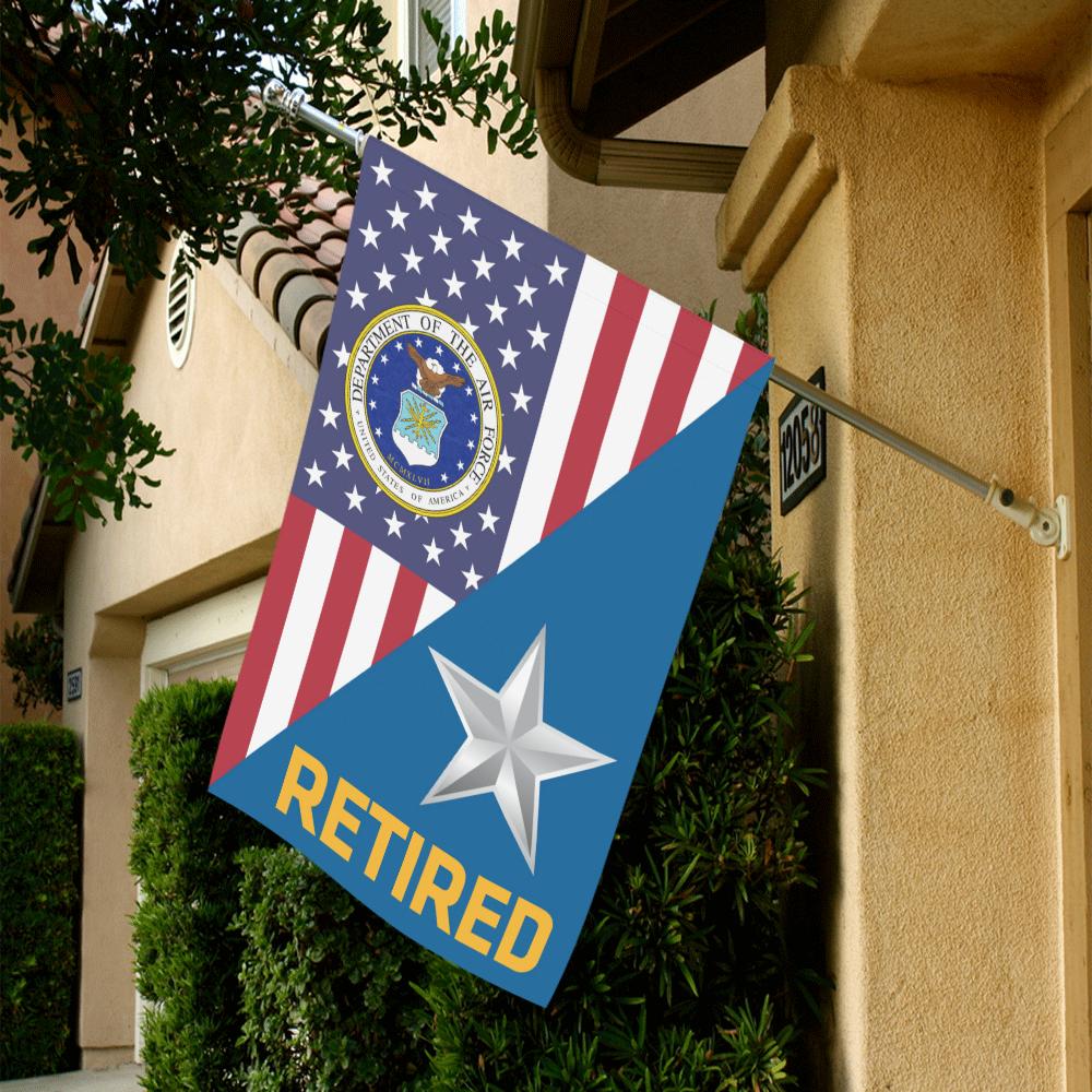 US Air Force O-7 Brigadier General Brig O7 Retired House Flag 28 inches x 40 inches Twin-Side Printing-HouseFlag-USAF-Ranks-Veterans Nation