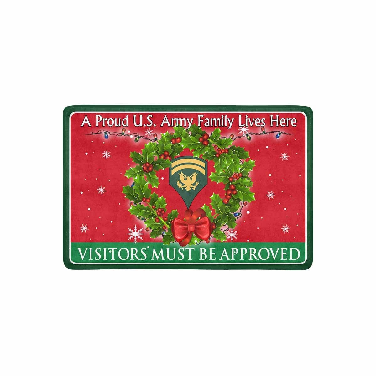 US Army E-6 SPC E6 Specialist Ranks - Visitors must be approved Christmas Doormat-Doormat-Army-Ranks-Veterans Nation