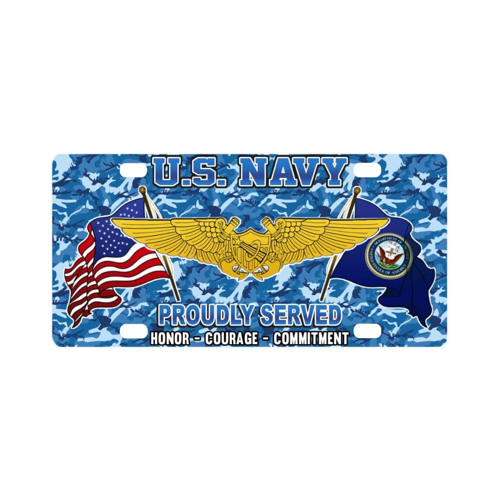 US Navy Naval Astronaut Flight Officer Classic Lic Classic License Plate-LicensePlate-Navy-Badge-Veterans Nation
