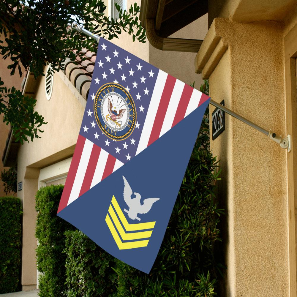 US Navy E-6 Petty Officer First Class E6 PO1 Gold Stripe Collar Device House Flag 28 inches x 40 inches Twin-Side Printing-HouseFlag-Navy-Collar-Veterans Nation