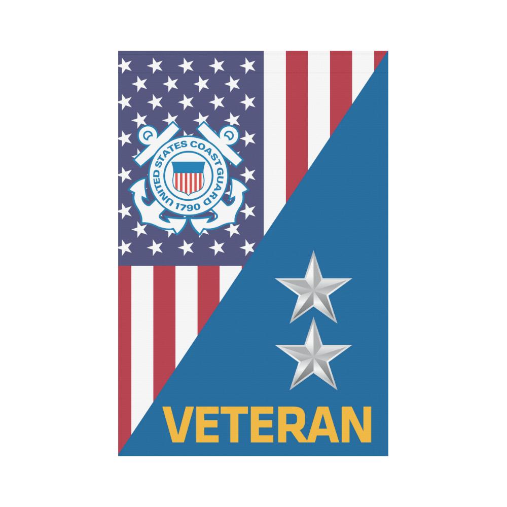 US Coast Guard O-8 Rear Admiral O8 RADM Flag Veteran Garden Flag/Yard Flag 12 inches x 18 inches-GDFlag-USCG-Officer-Veterans Nation