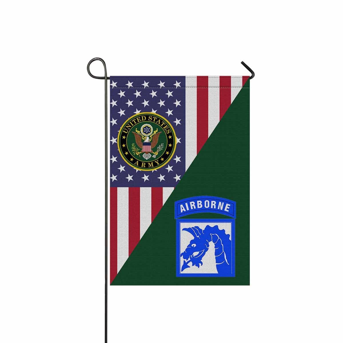 US Army 18th (XVIII) Airborne Corps Garden Flag/Yard Flag 12 inches x 18 inches Twin-Side Printing-GDFlag-Army-CSIB-Veterans Nation