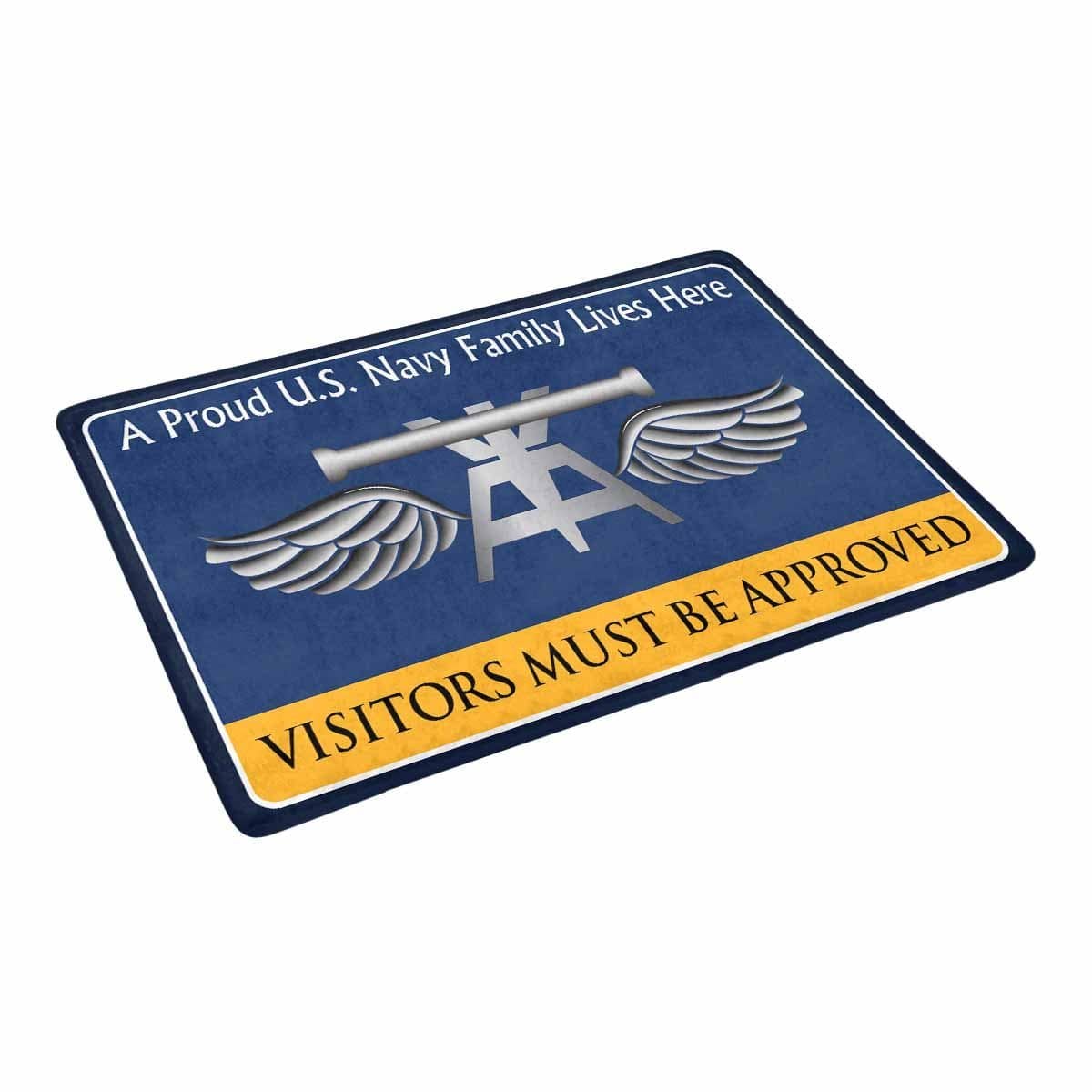 Navy Aviation Fire Control Tech Navy AQ Family Doormat - Visitors must be approved (23,6 inches x 15,7 inches)-Doormat-Navy-Rate-Veterans Nation