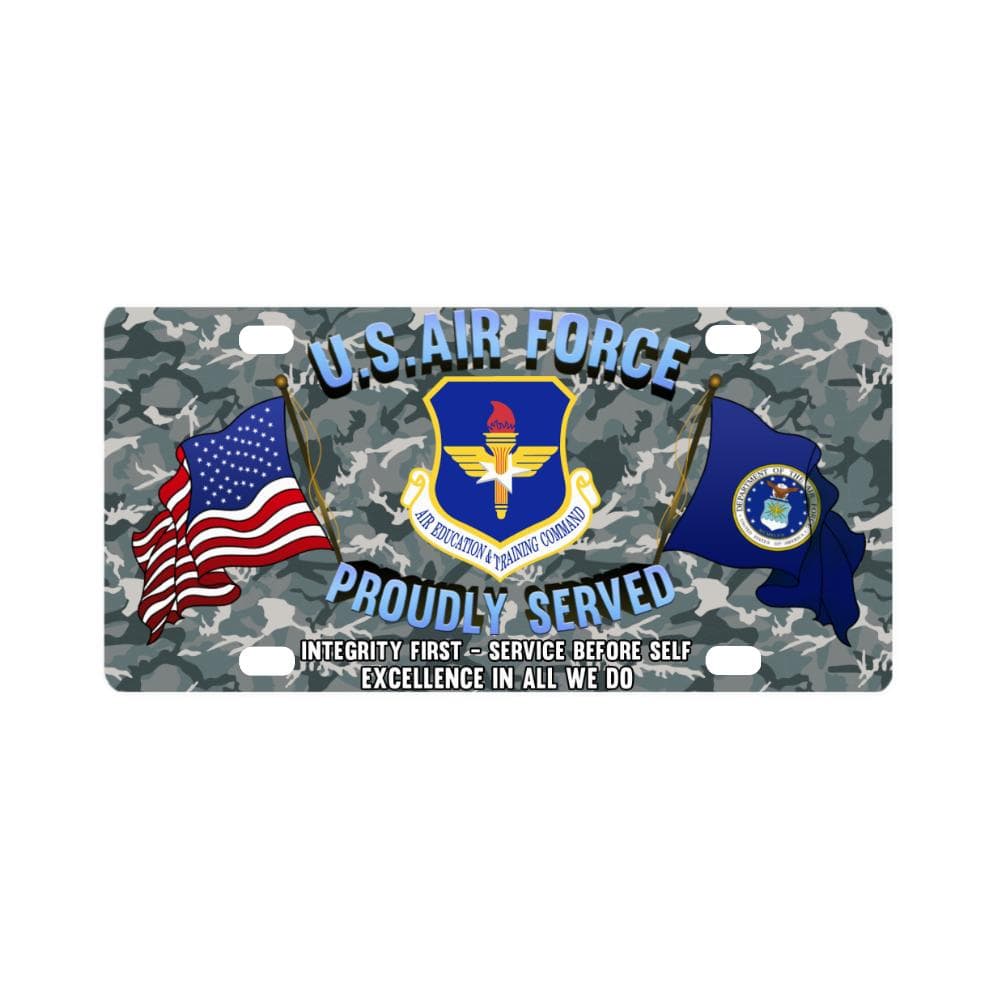 US Air Force Air Education and Training Command Cl Classic License Plate-LicensePlate-USAF-Shield-Veterans Nation