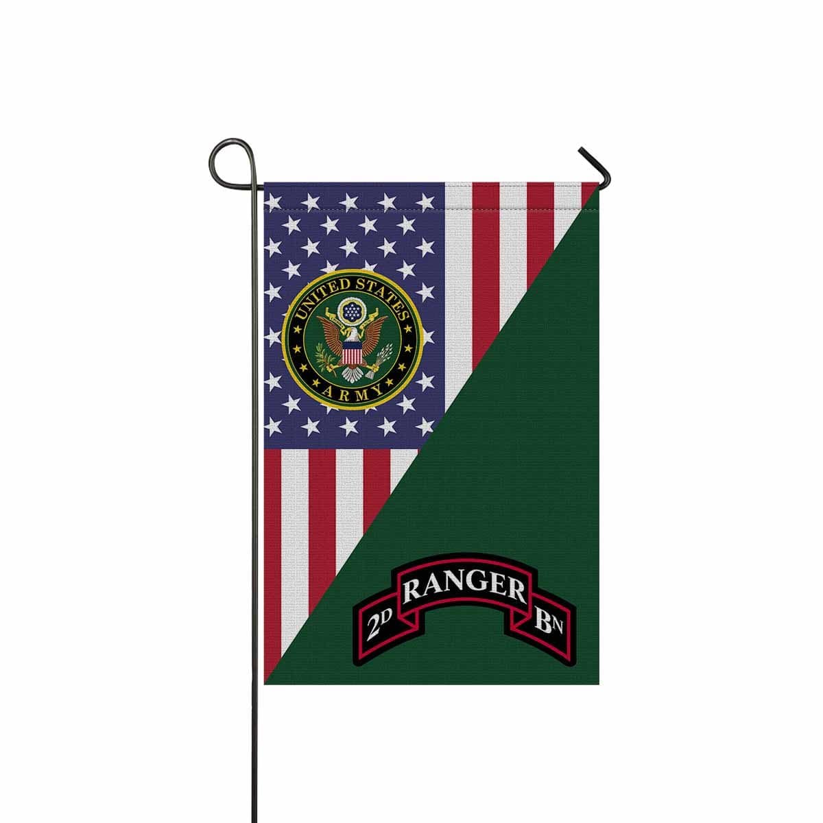 US ARMY 75TH RANGER REGIMENT 2ND BATTALION Garden Flag/Yard Flag 12 inches x 18 inches Twin-Side Printing-GDFlag-Army-CSIB-Veterans Nation