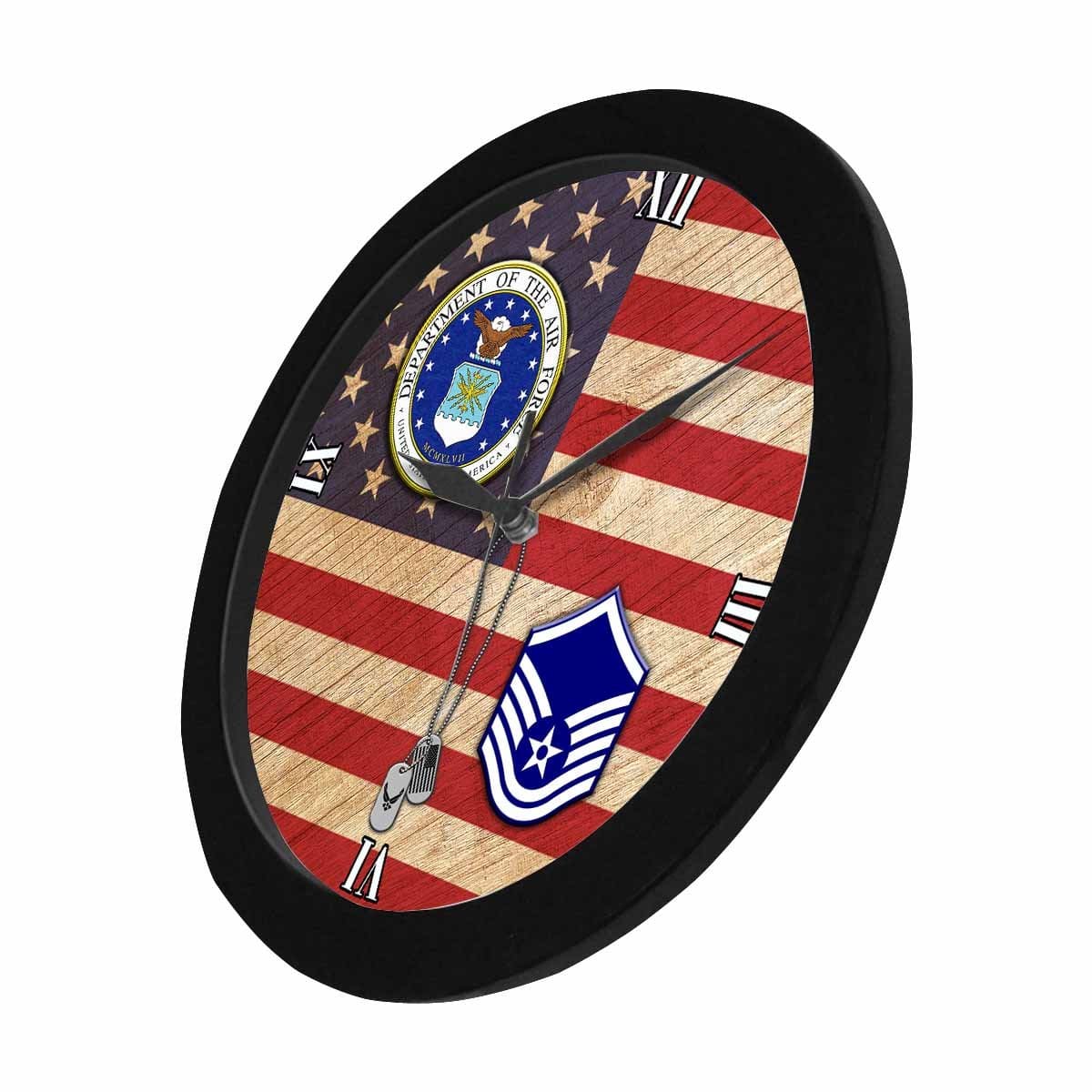 US Air Force E-7 Master Sergeant MSgt E7 Wall Clock-WallClocks-USAF-Ranks-Veterans Nation