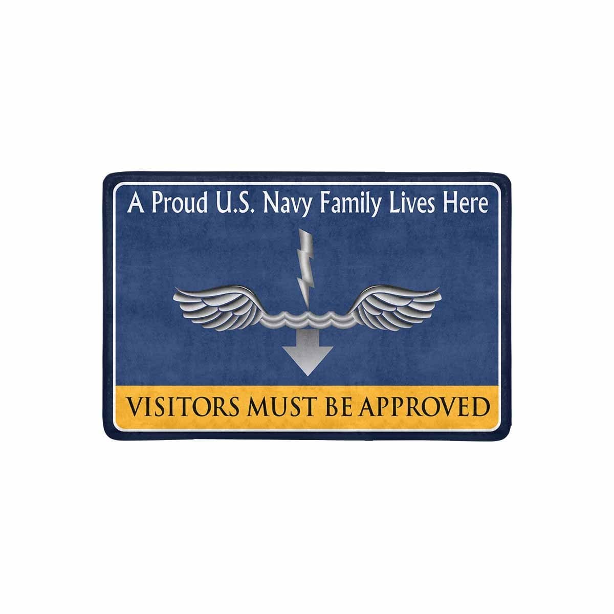 Navy Antisubmarine Warfare Technician Navy AX Family Doormat - Visitors must be approved (23,6 inches x 15,7 inches)-Doormat-Navy-Rate-Veterans Nation