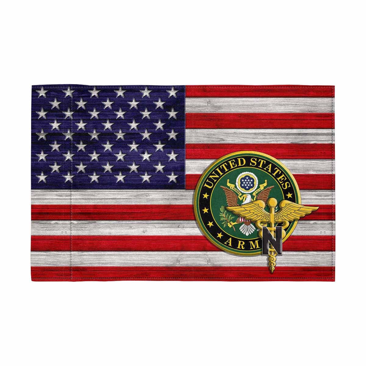 US Army Nurse Corps Motorcycle Flag 9" x 6" Twin-Side Printing D02-MotorcycleFlag-Army-Veterans Nation