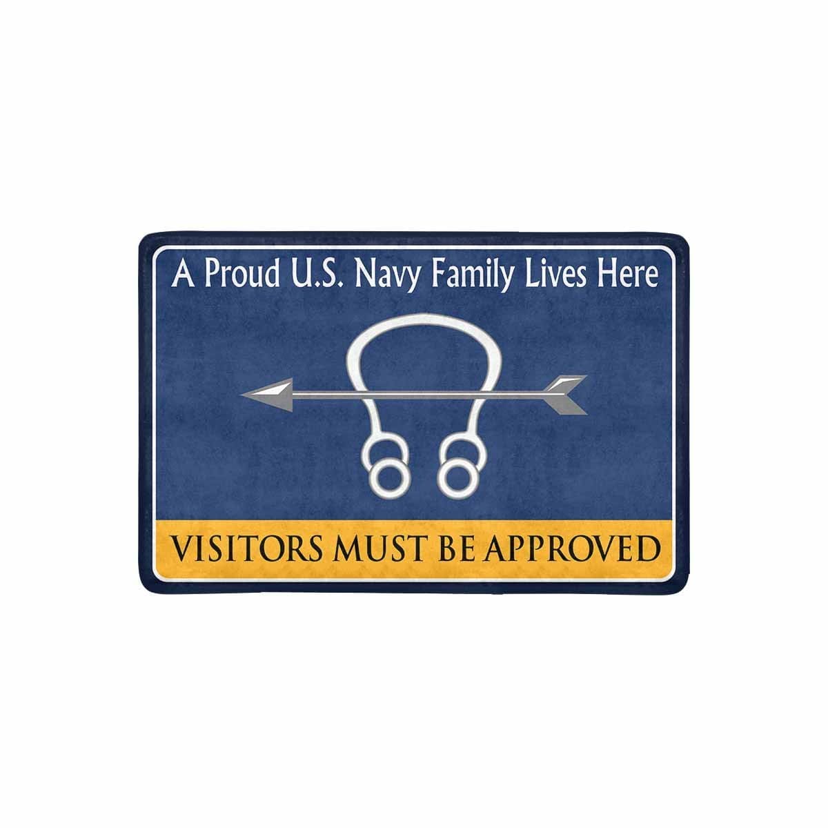 Navy Sonar Technician Navy ST Family Doormat - Visitors must be approved (23,6 inches x 15,7 inches)-Doormat-Navy-Rate-Veterans Nation