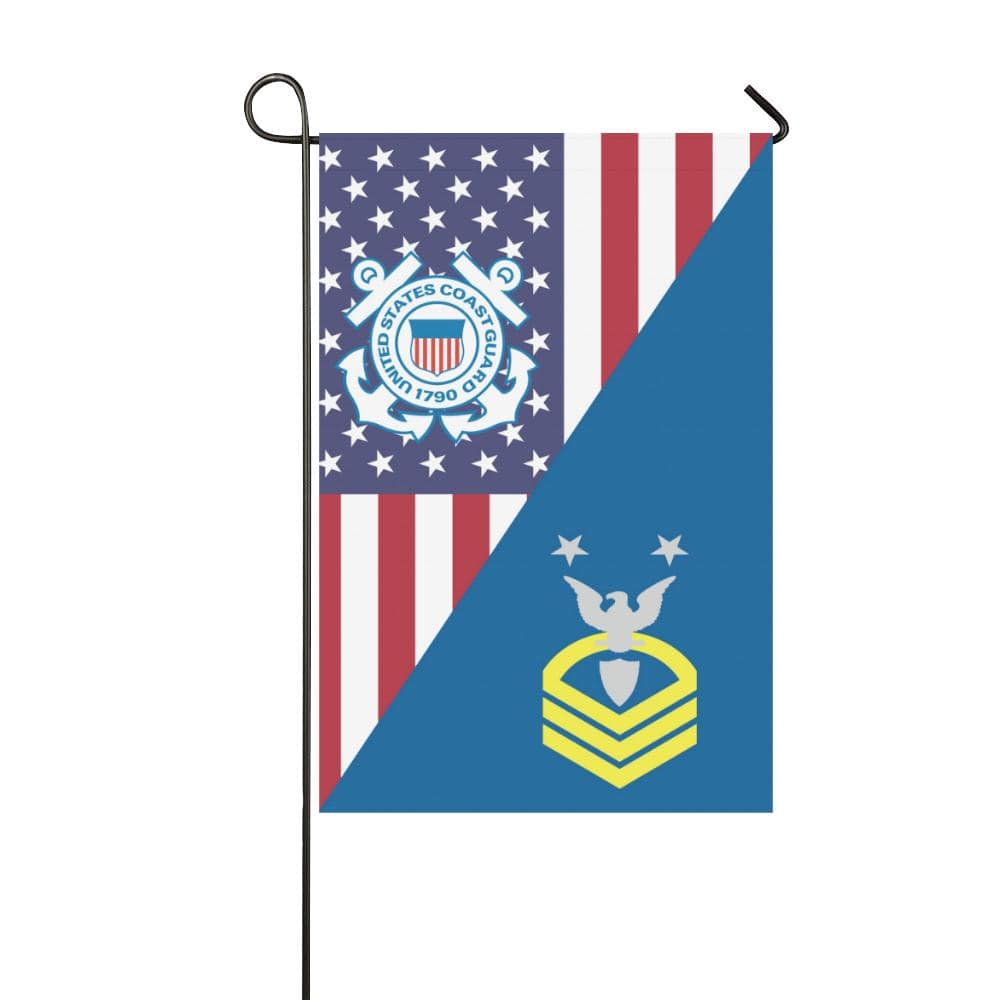 US Coast Guard E-9 Command Master Chief Petty Officer Garden Flag/Yard Flag 12 inches x 18 inches Twin-Side Printing-GDFlag-USCG-Collar-Veterans Nation