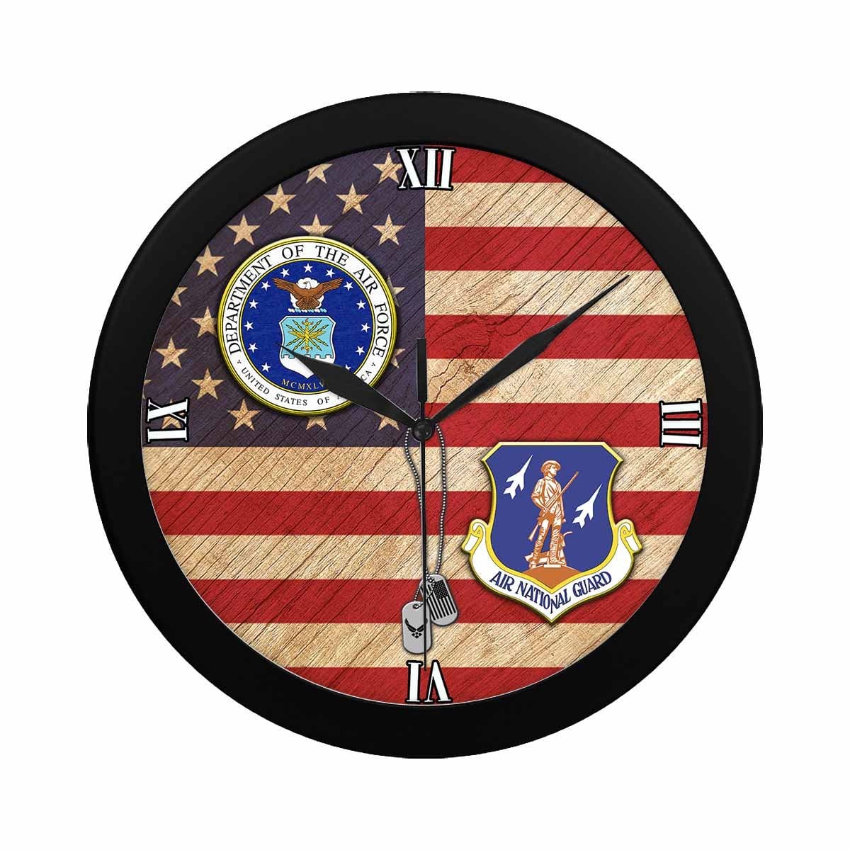 US Air Force Air National Guard Wall Clock-WallClocks-USAF-Shield-Veterans Nation