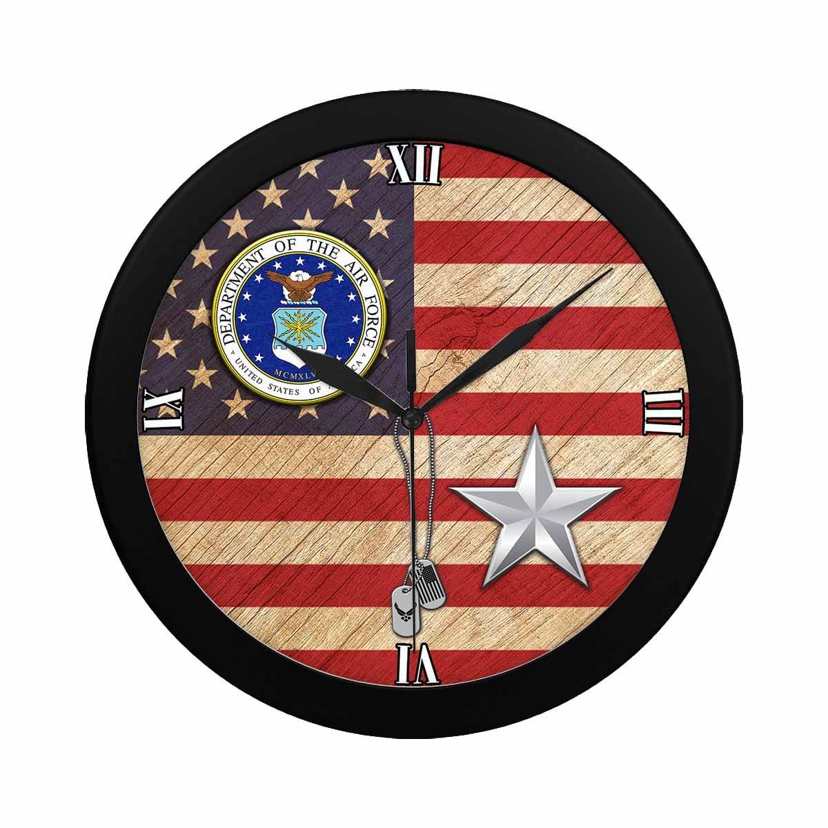 US Air Force O-7 Brigadier General Brig O7 Wall Clock-WallClocks-USAF-Ranks-Veterans Nation