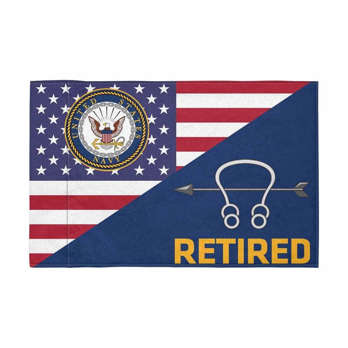 US Navy Sonar Technician Navy ST Retired Motorcycle Flag 9" x 6" Twin-Side Printing D01-MotorcycleFlag-Navy-Veterans Nation