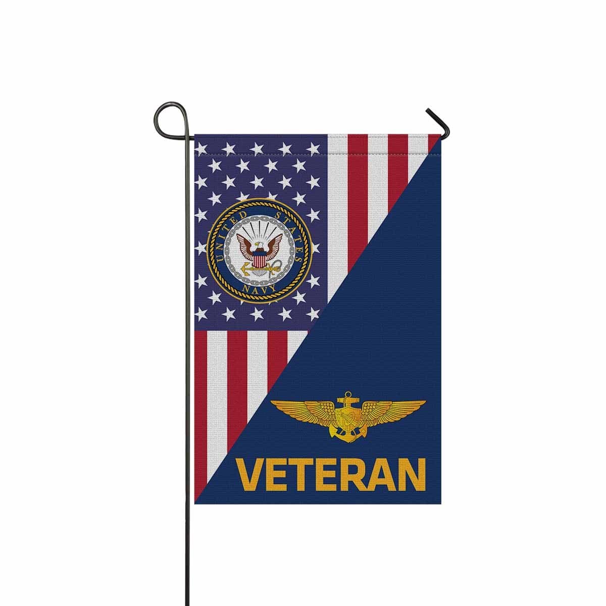 US Navy Naval Astronaut Veteran Garden Flag/Yard Flag 12 inches x 18 inches Twin-Side Printing-GDFlag-Navy-Badge-Veterans Nation