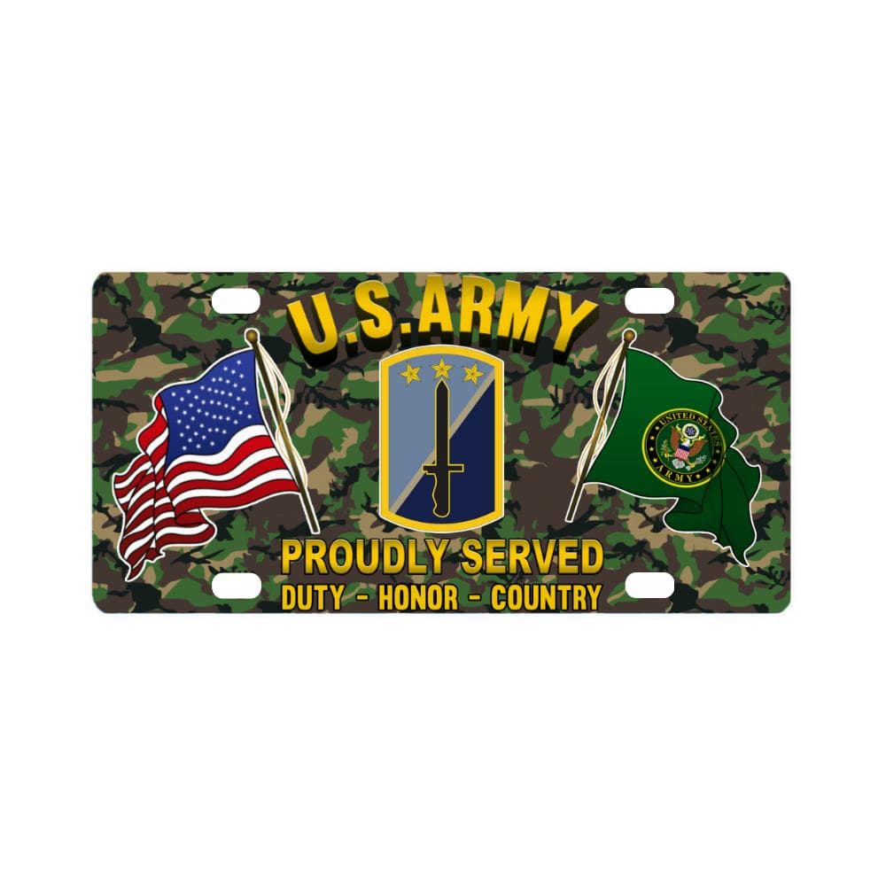 US ARMY 170TH INFANTRY BRIGADE- Classic License Plate-LicensePlate-Army-CSIB-Veterans Nation