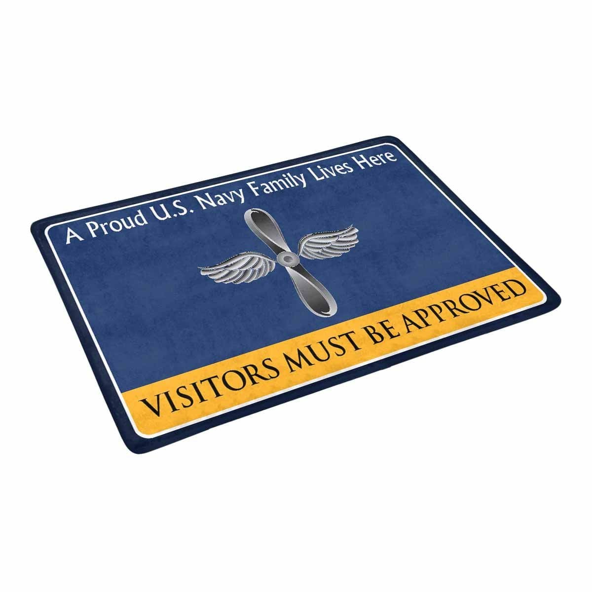 U.S Navy Aviation machinist's mate Navy AD Family Doormat - Visitors must be approved (23,6 inches x 15,7 inches)-Doormat-Navy-Rate-Veterans Nation