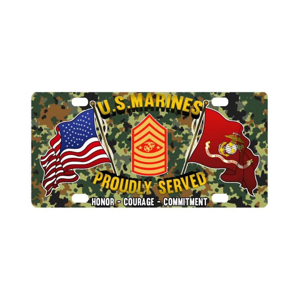 USMC E-9 SgtMa E9 Sergeant Major USMC Senior Enlis Classic License Plate-LicensePlate-USMC-Ranks-Veterans Nation