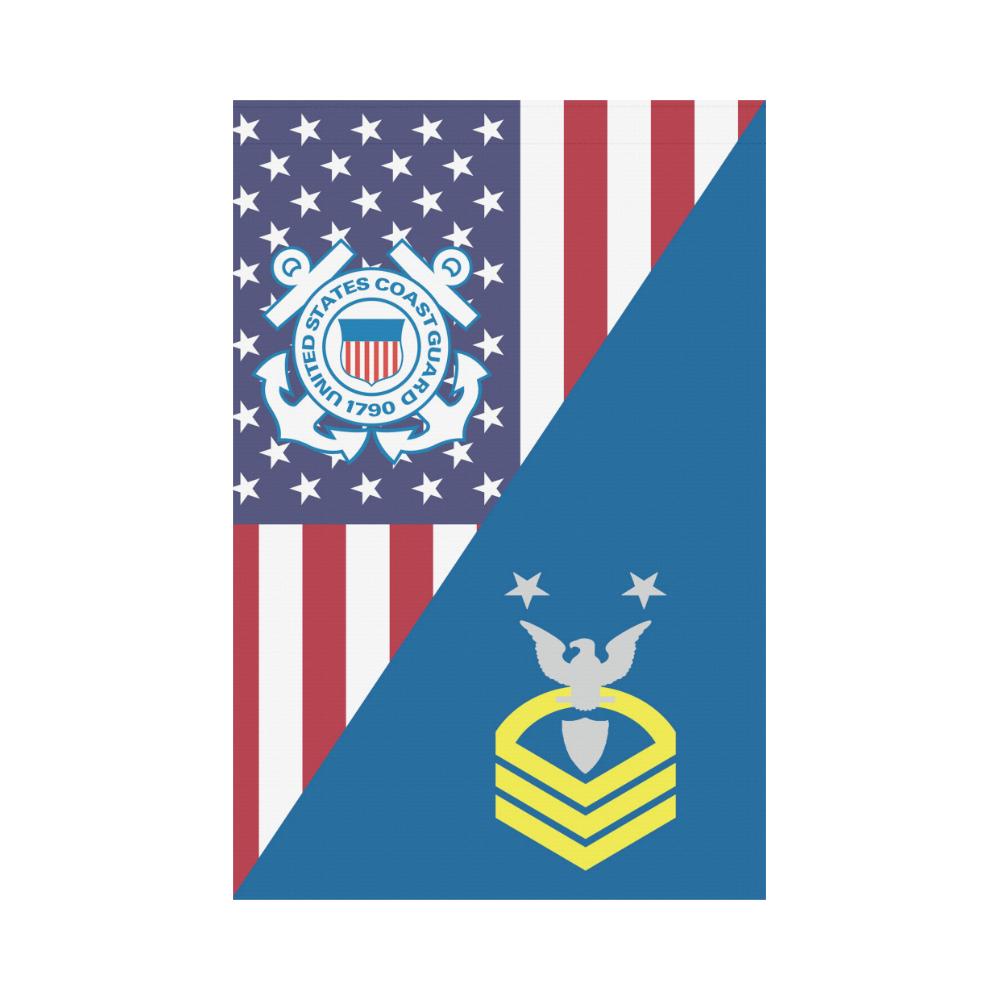 US Coast Guard E-9 Command Master Chief Petty Officer Garden Flag/Yard Flag 12 inches x 18 inches Twin-Side Printing-GDFlag-USCG-Collar-Veterans Nation