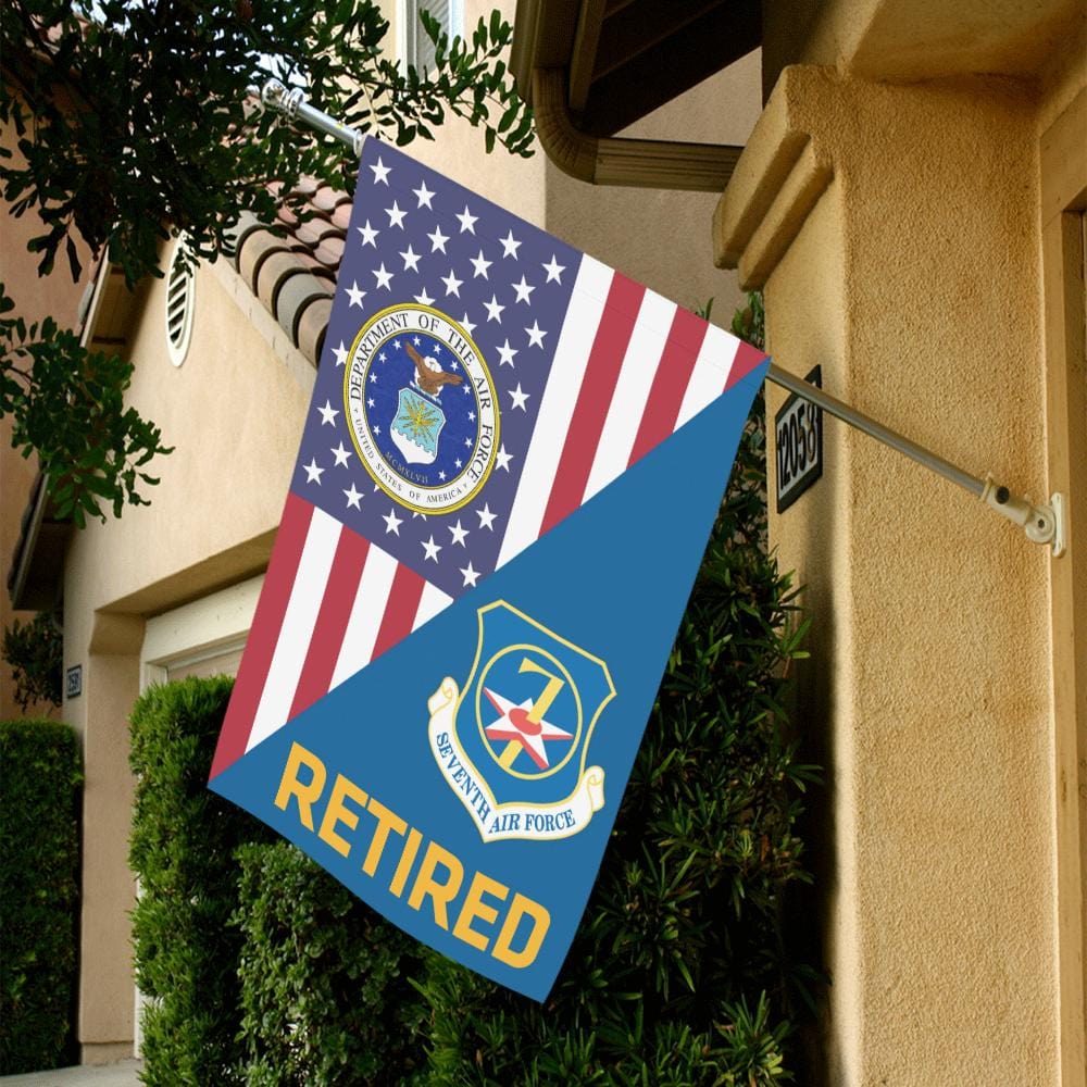 US Air Force Seventh Air Force Retired House Flag 28 inches x 40 inches Twin-Side Printing-HouseFlag-USAF-Shield-Veterans Nation