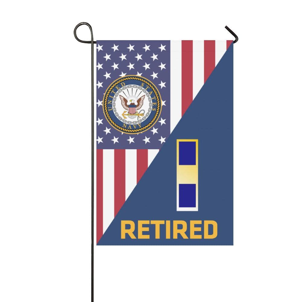 US Navy W-1 Warrant Officer W1 WO1 Retired Garden Flag/Yard Flag 12 inches x 18 inches Twin-Side Printing-GDFlag-Navy-Officer-Veterans Nation