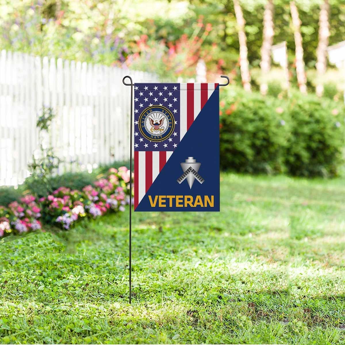 Navy Builder Navy BU Veteran Garden Flag/Yard Flag 12 inches x 18 inches Twin-Side Printing-GDFlag-Navy-Rate-Veterans Nation