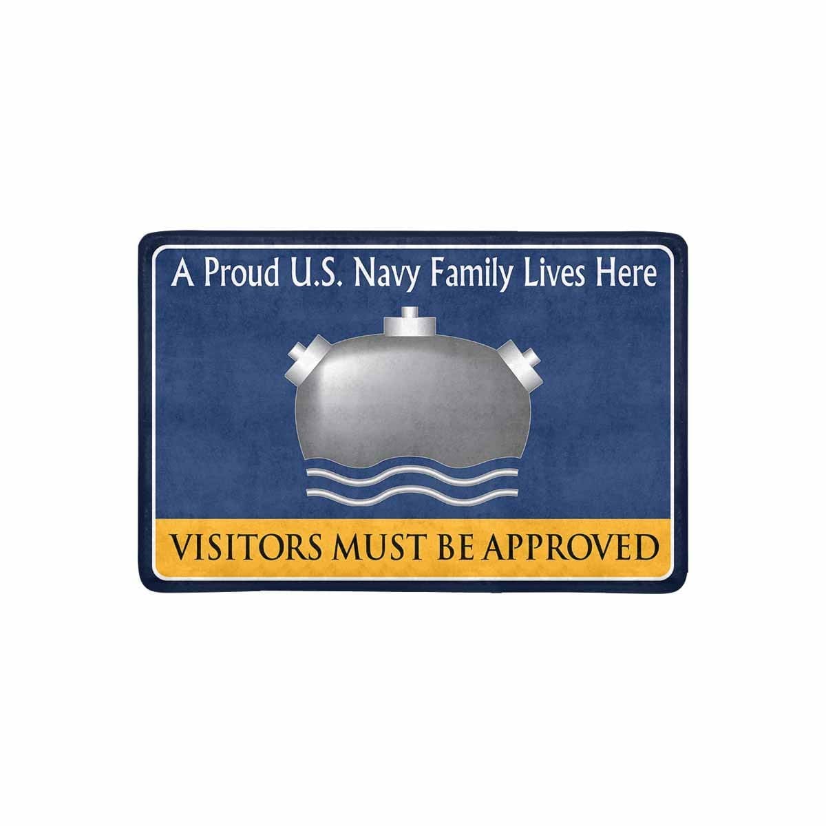 Navy Mineman Navy MN Family Doormat - Visitors must be approved (23,6 inches x 15,7 inches)-Doormat-Navy-Rate-Veterans Nation