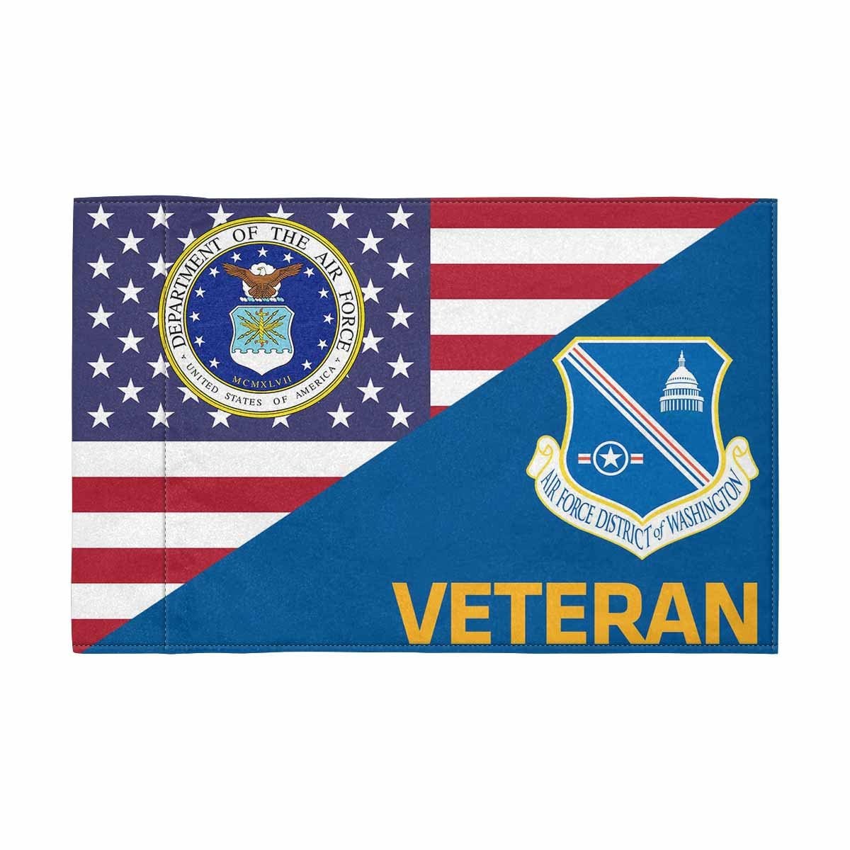 US Air Force District of Washington Veteran Motorcycle Flag 9" x 6" Twin-Side Printing D01-MotorcycleFlag-USAF-Veterans Nation