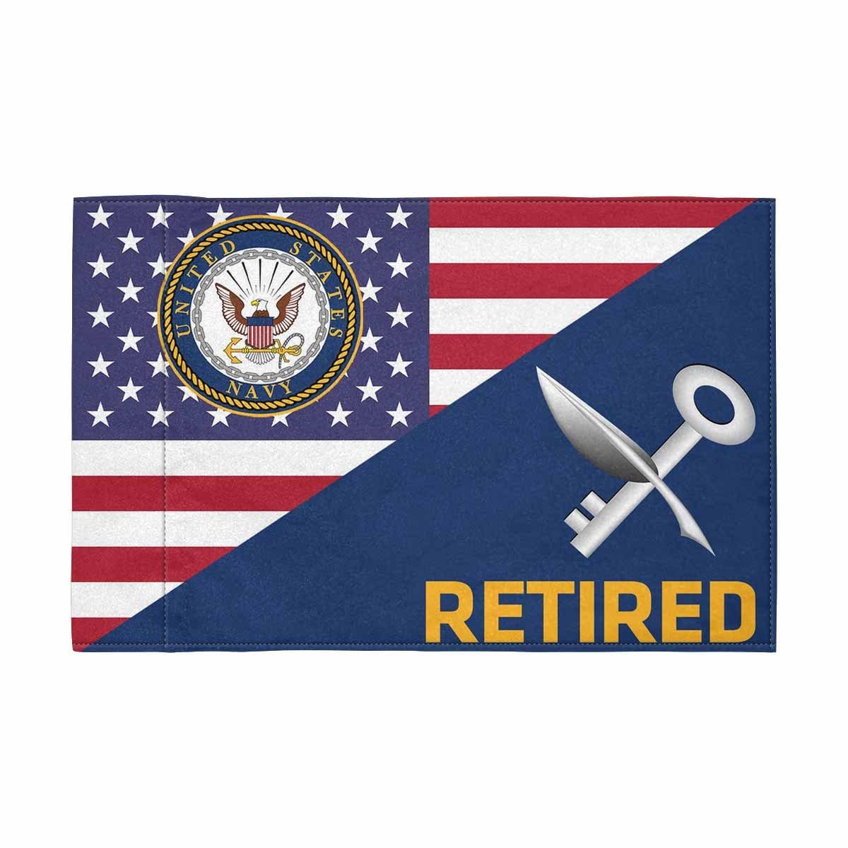 US Navy Ship's Serviceman Navy SH Retired Motorcycle Flag 9" x 6" Twin-Side Printing D01-MotorcycleFlag-Navy-Veterans Nation