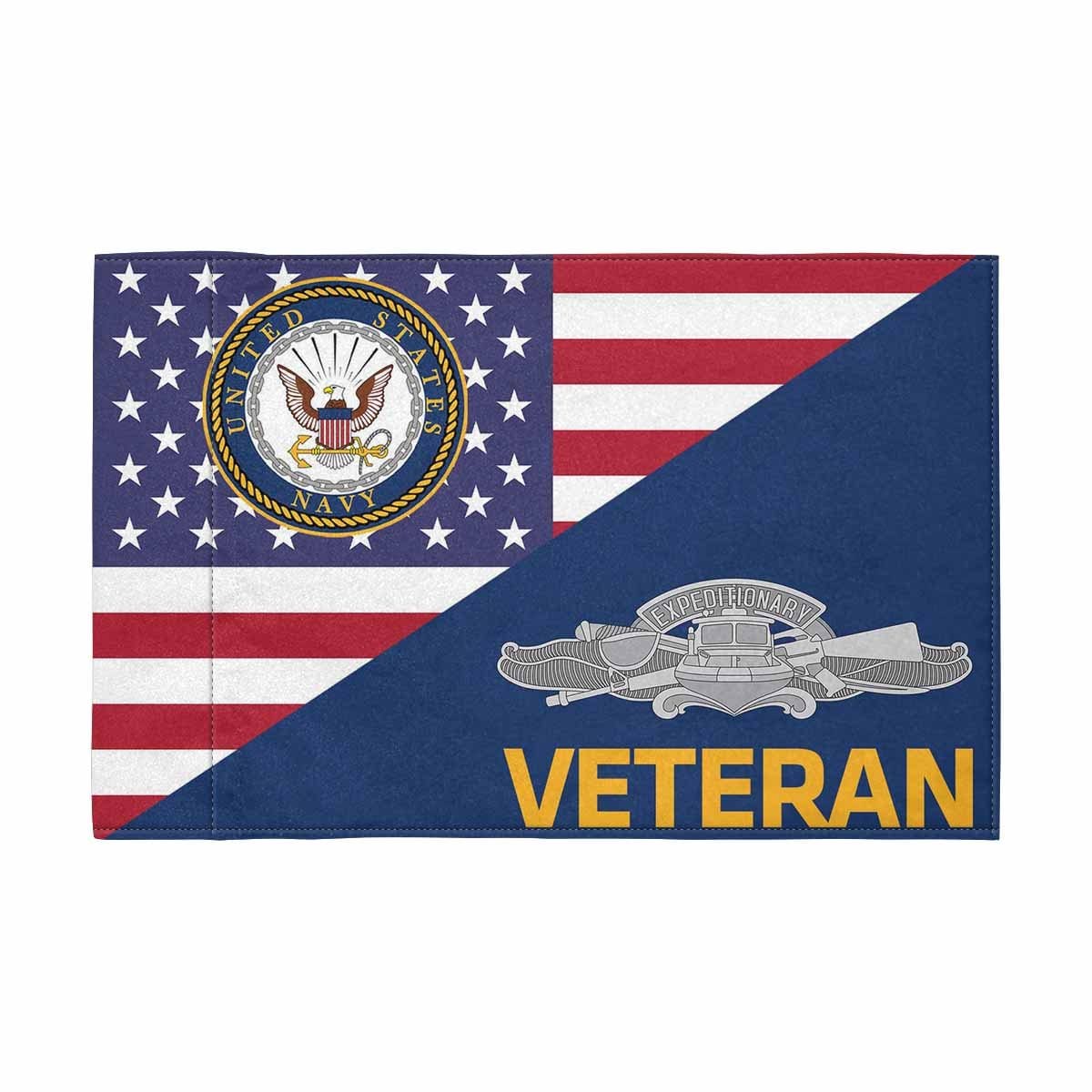 US Navy Expeditionary Warfare Specialist (EXW) Veteran Motorcycle Flag 9" x 6" Twin-Side Printing D01-MotorcycleFlag-Navy-Veterans Nation
